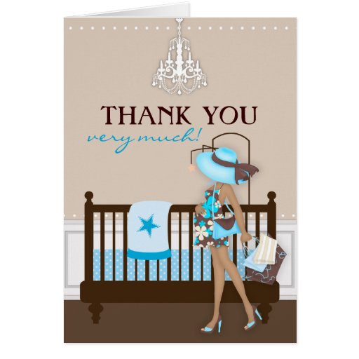Chic Modern Mom Baby Shower Thank You Card