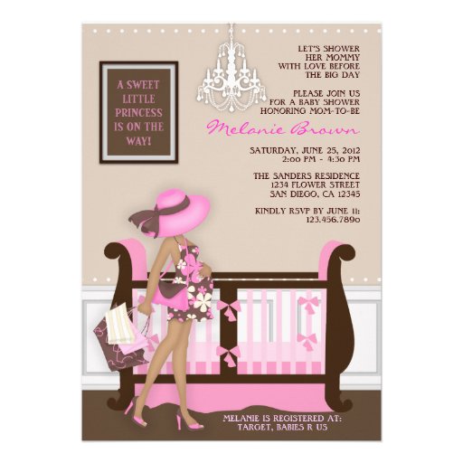 Chic Modern Mom Contemporary Baby Shower Invite (front side)