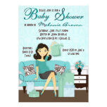 Chic Modern Mom with Gifts Baby Shower Invite
