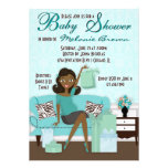 Chic Modern Mom with Gifts Baby Shower Invite