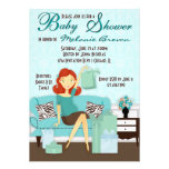 Chic Modern Mom with Gifts Baby Shower Invite