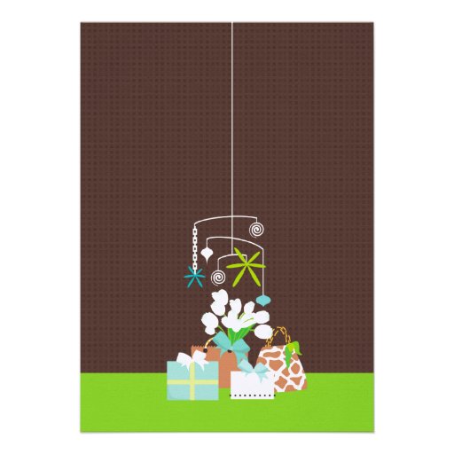 Chic Mom Crib Baby Boy Shower Invitation
