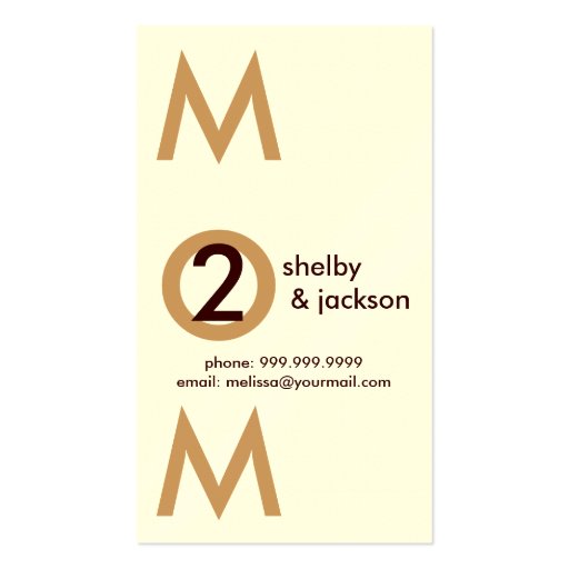 Chic Mommy Calling Card Business Card Template (back side)