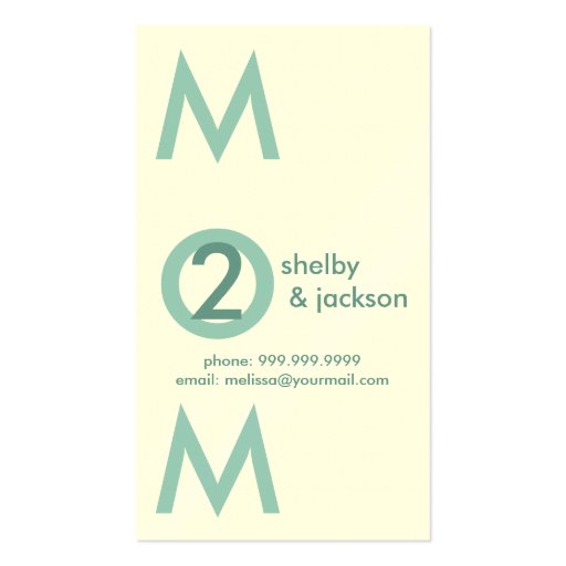 Chic Mommy Calling Card Business Cards (back side)