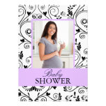 Chic Mommy Photo Purple Baby Shower Invitations