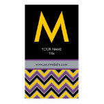 Chic Monogram Chevron Business Card - Yellow/Black business cards