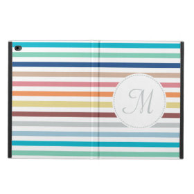 Chic Monogram Pastel Rainbow Horizontal Stripes Powis iPad Air 2 Case