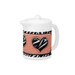 Chic My Heart - Orange Zebra Print Teapot