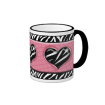 Chic My Heart Pink Zebra Print Mug