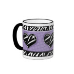 Chic My Heart Purple Zebra Print Mug