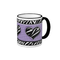 Chic My Heart Purple Zebra Print Mug