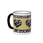 Chic My Heart Yellow Zebra Print Mug