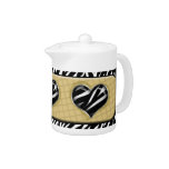 Chic My Heart - Yellow Zebra Print Teapot