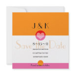Chic Orange &amp; Pink Save the Date Announcement