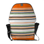 Chic orange "racing stripe" pattern courier bag