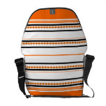 Chic orange "racing stripe" pattern courier bags