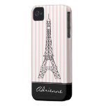 Chic Paris Eiffel Tower Doodle Personalized iPhone 4 Covers