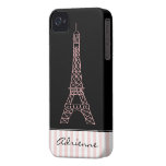 Chic Paris Eiffel Tower Doodle Personalized Case-Mate iPhone 4 Cases