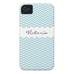 Chic personalized aqua chevron pattern iPhone case casemate cases