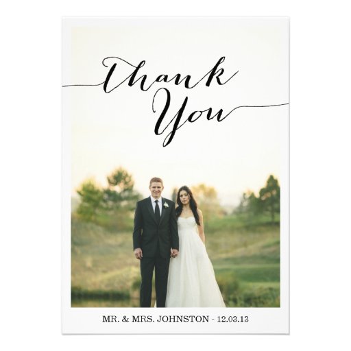Chic Photo Wedding Thank You Cards (front side)