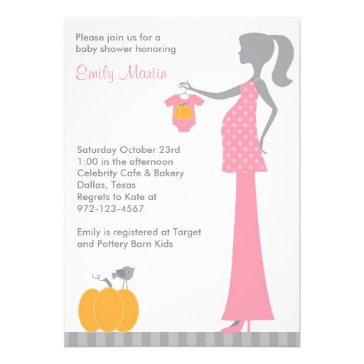 Chic Pink and Gray Mom-to-Be Invitations