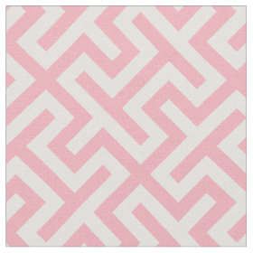 Chic pink and white abstract geometric pattern fabric