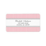 Chic Pink and White Stripes Pattern Labels