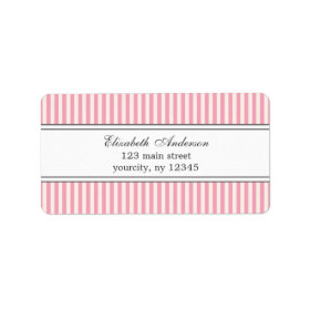 Chic Pink and White Stripes Pattern Labels