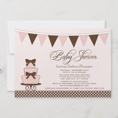 Baby Shower Brown  Pink on Chic Pink   Brown Girls Baby Shower Invitation From Zazzle Com