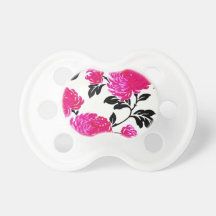 Chic Pink Damask Pacifiers