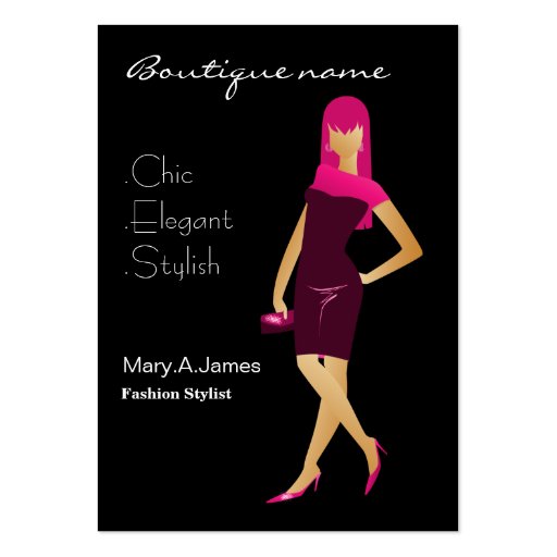 chic Pink fashion boutique Business Card (front side)