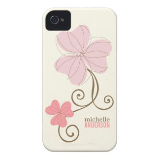 Chic Pink Florals Iphone 4 Case-mate Cases