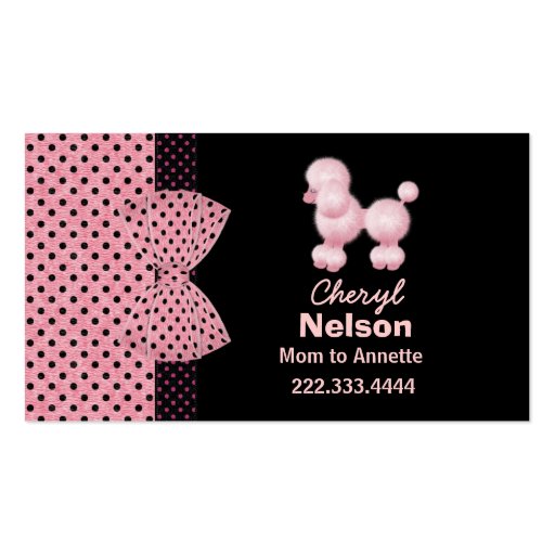 Chic Pink French Poodle Mommy Card Business Card Templates