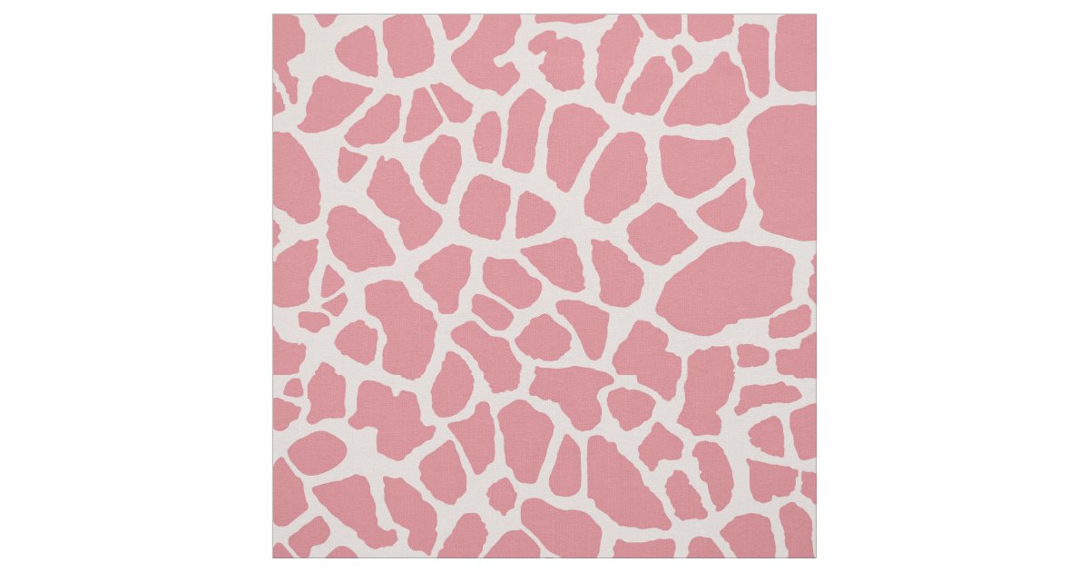Chic Pink Giraffe Print Girly Animal Pattern Fabric | Zazzle