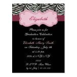 chic pink Graduation party Invitation postcards