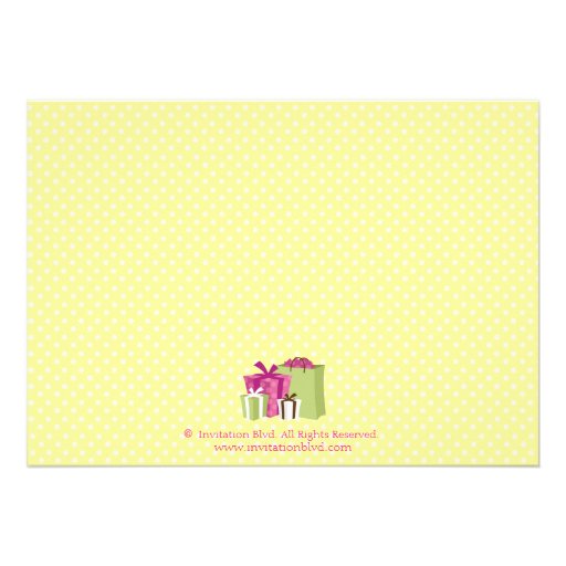 Chic Pink Green Polka Dot Modern Mom Baby Shower Custom Invitations
