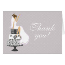 Chic Pink Modern Bride Bridal Shower Thank You Cards