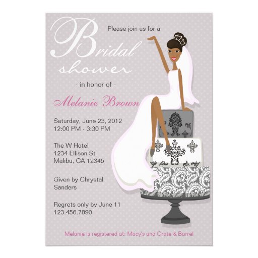 Chic Pink Modern Bride Contemporary Bridal Shower Invitation (front side)