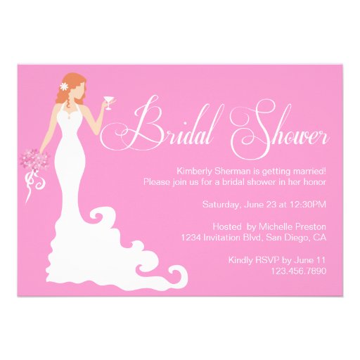 Chic Pink Modern Bride Posh Bridal Shower Invite
