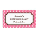 Chic pink polka dot dots pattern canning jar label