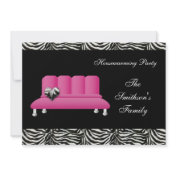 chic pink sofa , party Invitation