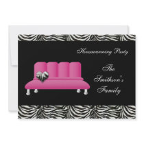 chic pink sofa , party Invitation
