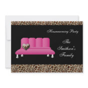 chic pink sofa, party Invitation