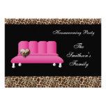 chic pink sofa, party Invitation invitations