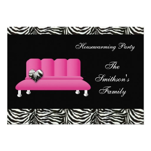chic pink sofa , party Invitation