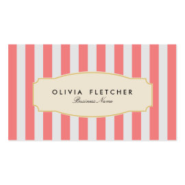 Chic Pink Stripes Business Cards
