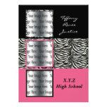 chic pink triple photo Graduation invitations