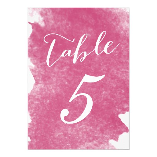CHIC PINK WATERCOLOR TABLE NUMBER CARDS