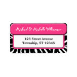 Chic Pink Zebra Print Address Labels