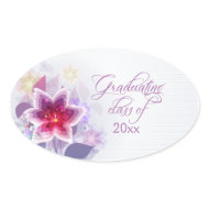 Chic plum purple floral graduation stickers zazzle_sticker